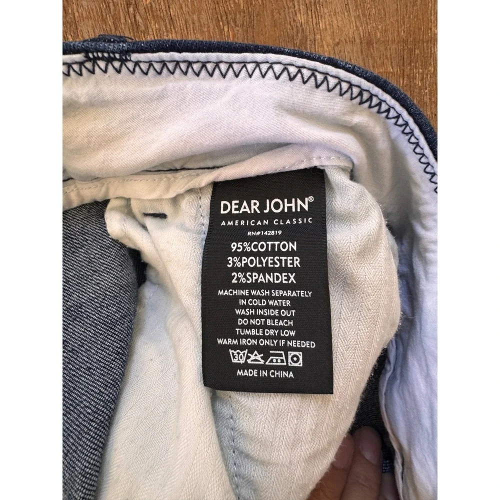Dear John Classic Dark Wash Denim Cuffed Chino Shorts Size 28 - Picture 7 of 8